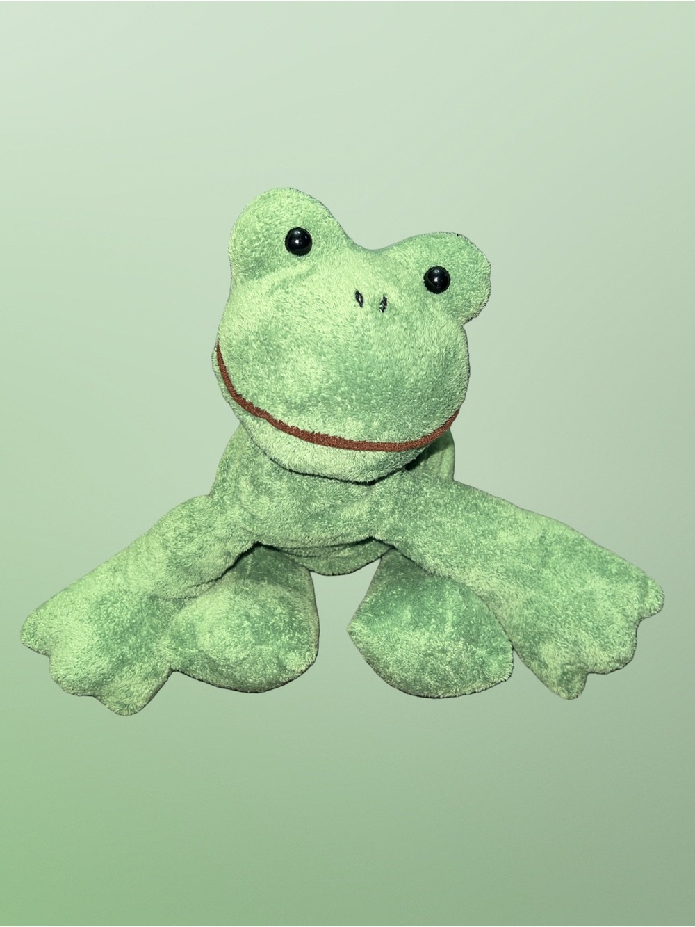 HTF GUND  Greenly Chenille Flopsy Frog Stuffed Animal Plush Big Legs 14”